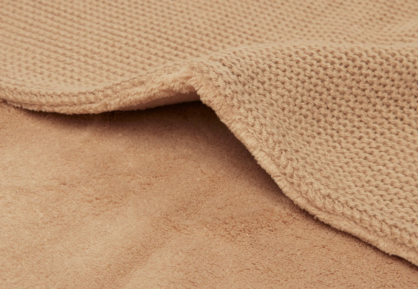 Deken Basic knit/fleece - Biscuit