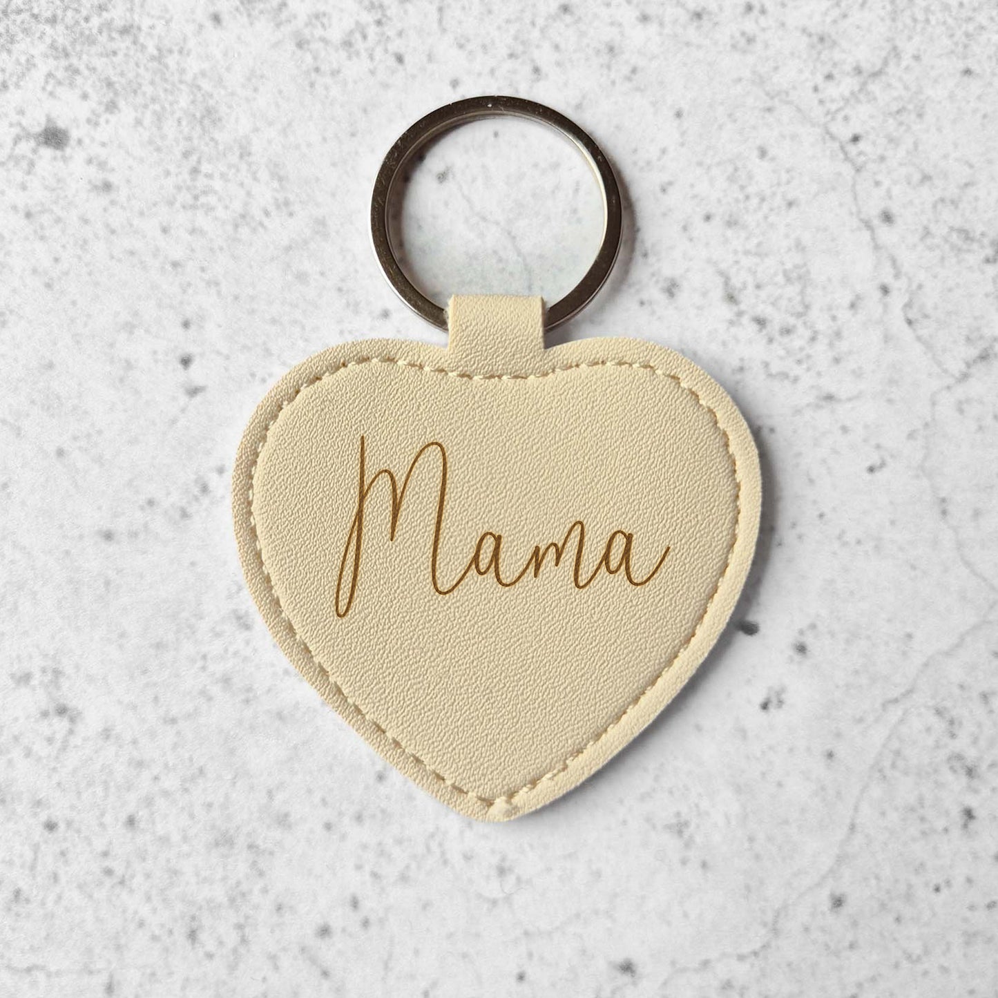 Leren hanger - Hart beige mama