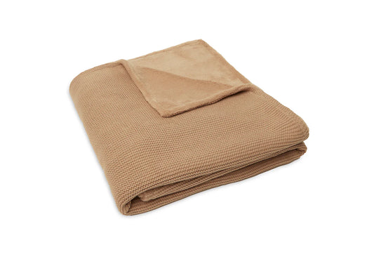 Deken Basic knit/fleece - Biscuit