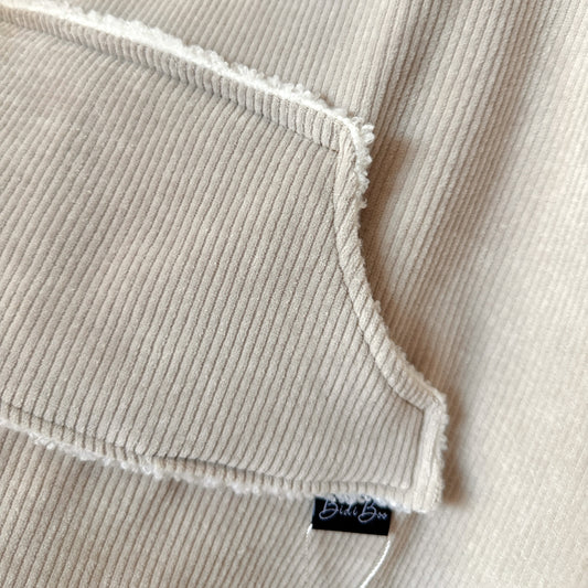 Poncho rib doux beige