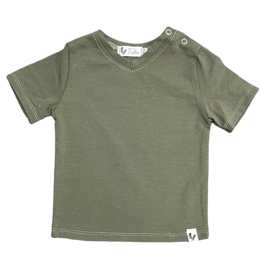 T-Shirt V-neck Juniper Groen