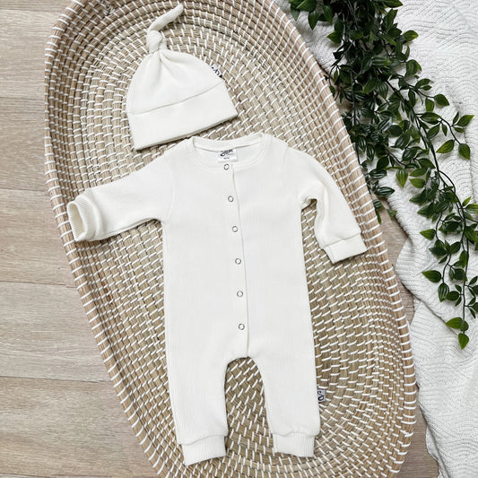 Knoopmuts rib offwhite